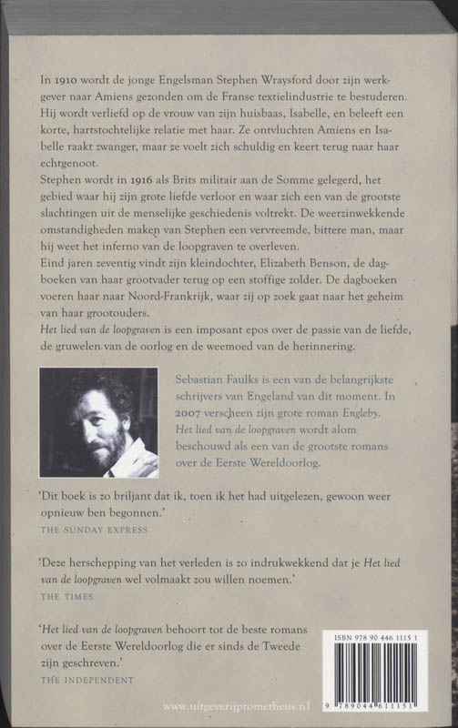 Achterkant van Het lied van de loopgraven