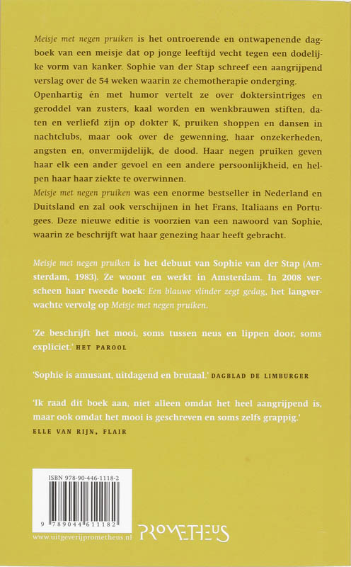 Achterkant van Meisje met negen pruiken