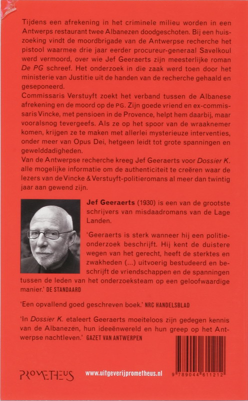 Achterkant van Dossier K.