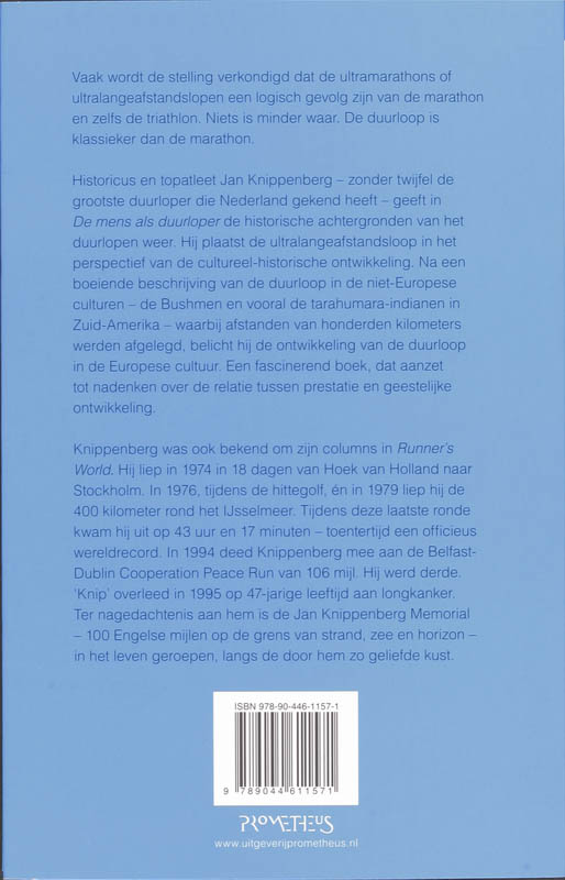Achterkant van De mens als duurloper