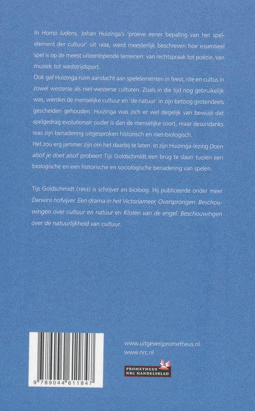Achterkant van Doen alsof je doet alsof