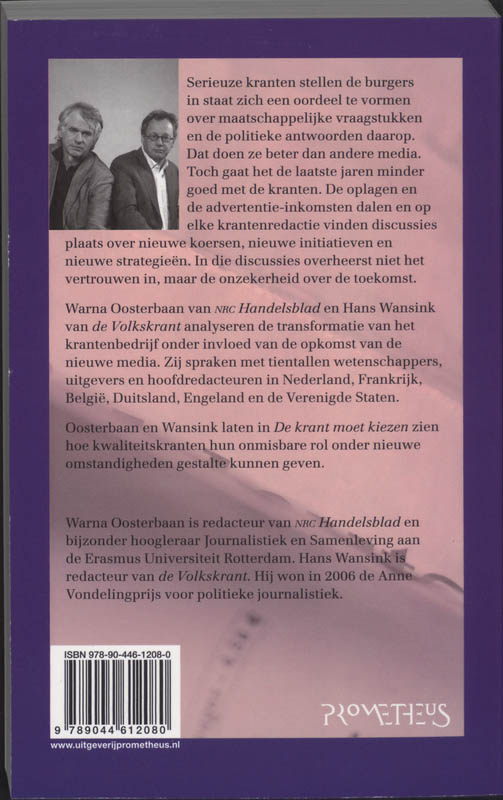 Achterkant van Krant moet kiezen