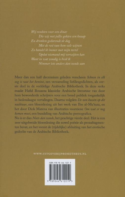 Achterkant van Niets dan zonde