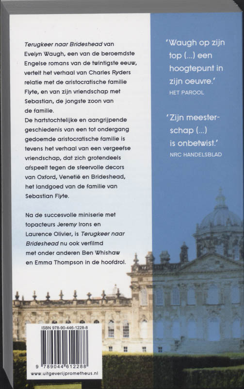 Achterkant van Terugkeer naar Brideshead