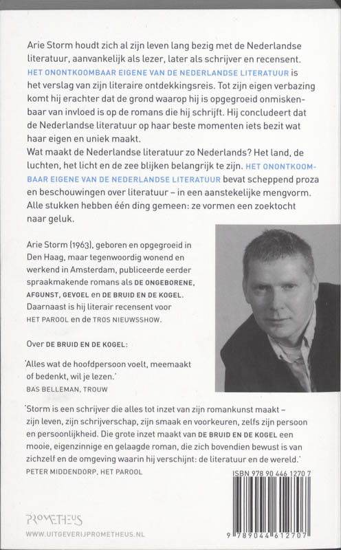 Achterkant van Het onontkoombaar eigene van de Nederlandse literatuur