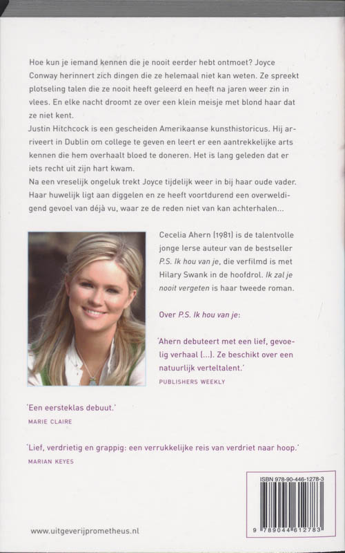 Achterkant van Ik zal je nooit vergeten