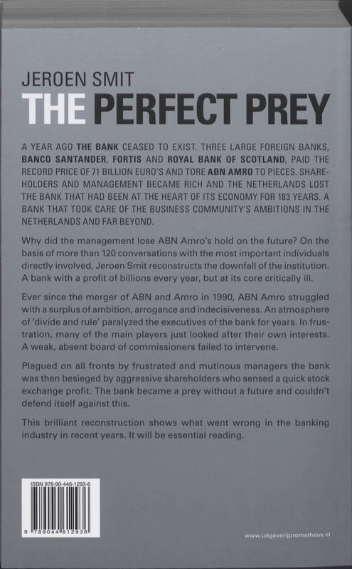 Achterkant van The Perfect Prey