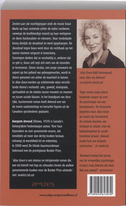 Achterkant van Alias Grace