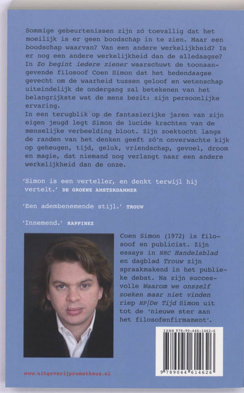 Achterkant van Zo begint iedere ziener