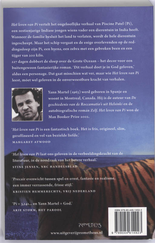 Achterkant van Leven van Pi