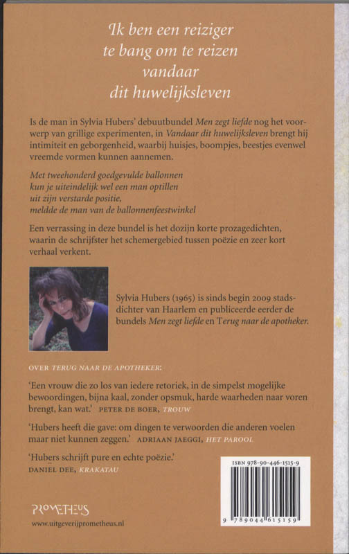 Achterkant van Vandaar dit huwelijksleven