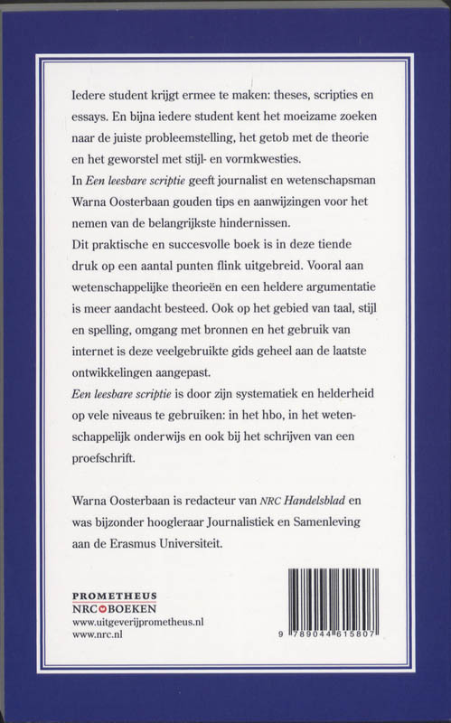 Achterkant van Leesbare scriptie