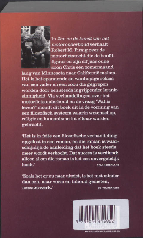 Achterkant van Zen en de kunst van het motoronderhoud