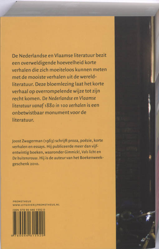 Achterkant van Nederlandse en Vlaamse literatuur vanaf 1880 in 100 verhalen