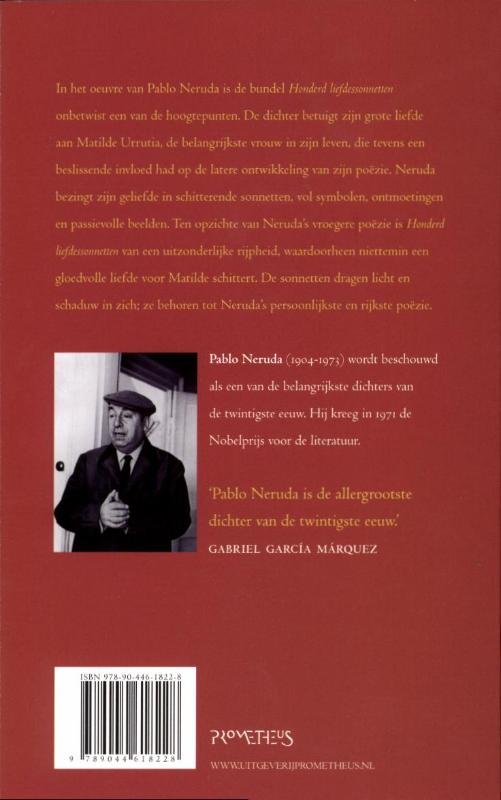 Achterkant van Honderd Liefdessonnetten