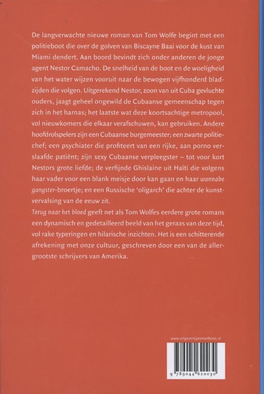 Achterkant van Terug naar het bloed