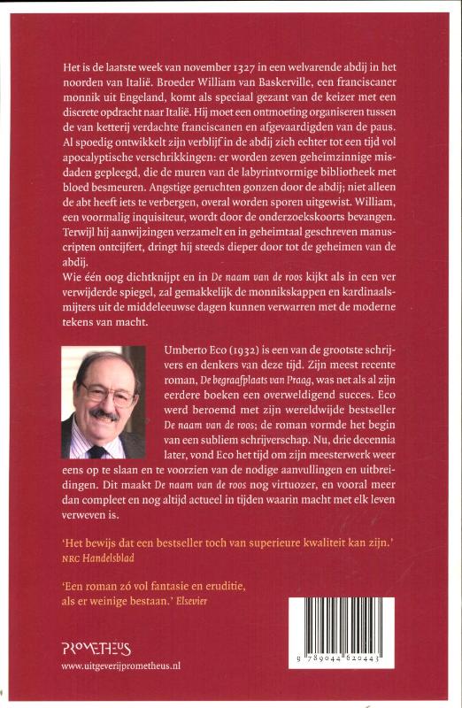 Achterkant van De naam van de roos