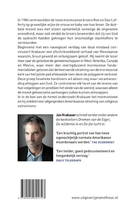 Achterkant van In de ban van de hemel