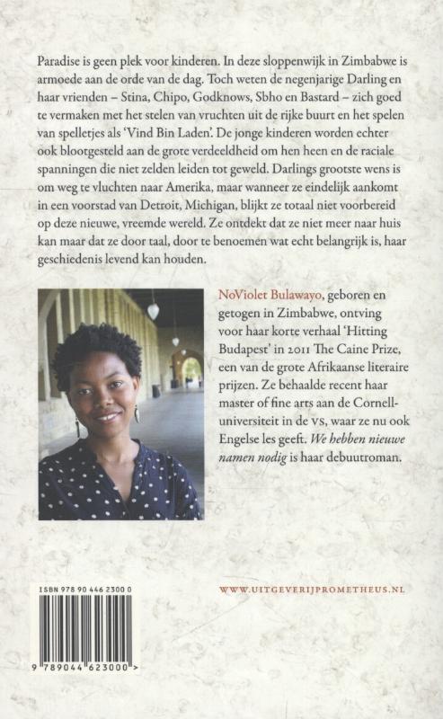 Achterkant van We hebben nieuwe namen nodig