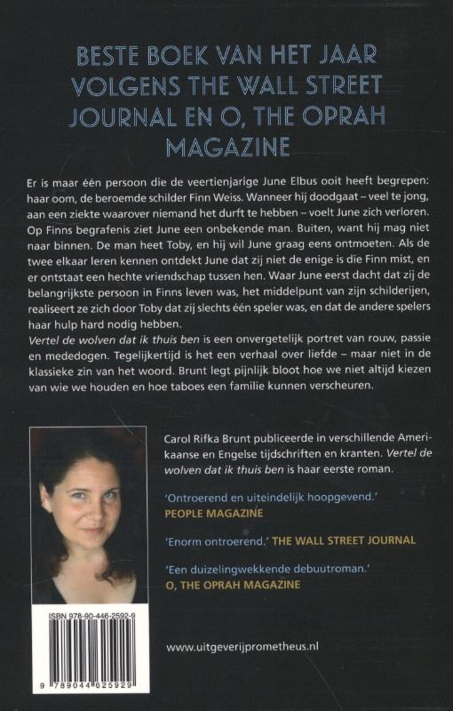 Achterkant van Vertel de wolven dat ik thuis ben