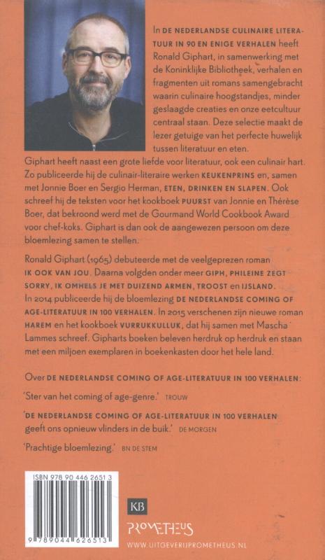 Achterkant van De Nederlandse culinaire literatuur in 90 en enige verhalen