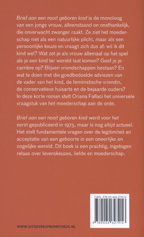 Achterkant van Brief aan een nooit geboren kind