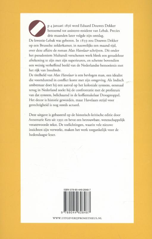 Achterkant van Max Havelaar