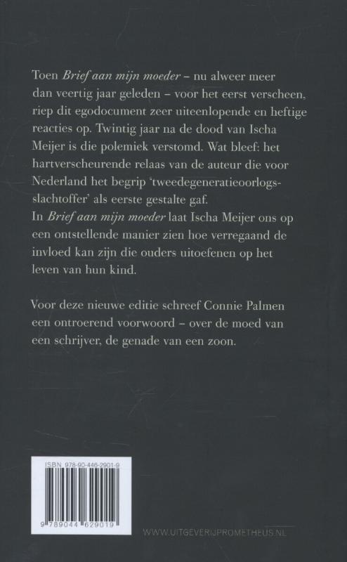 Achterkant van Brief aan mijn moeder