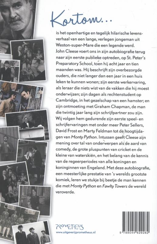 Achterkant van Kortom... de autobiografie