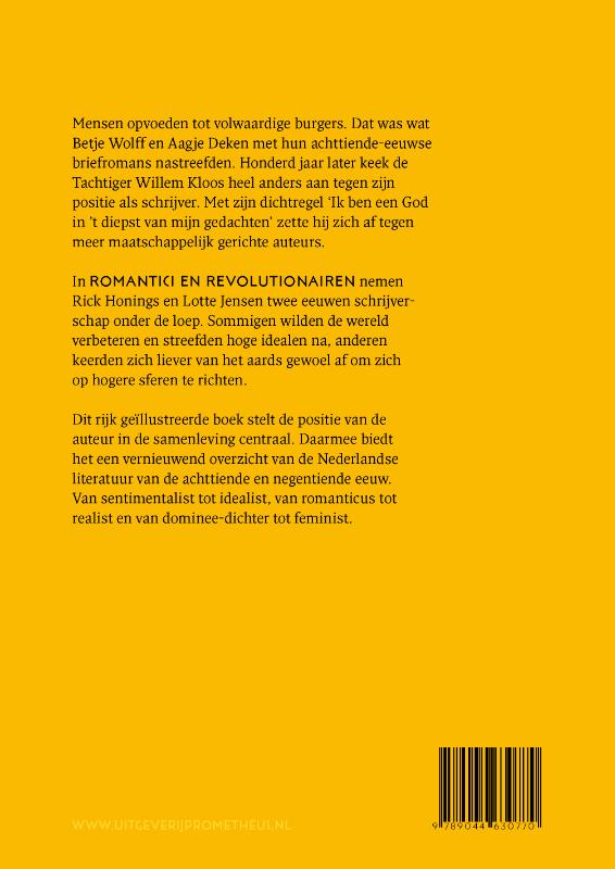 Achterkant van Romantici en revolutionairen