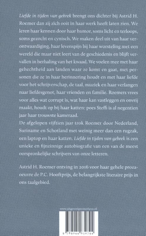 Achterkant van Liefde in tijden van gebrek