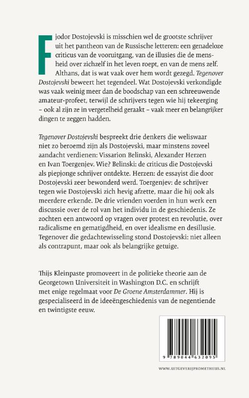 Achterkant van Tegenover Dostojevski