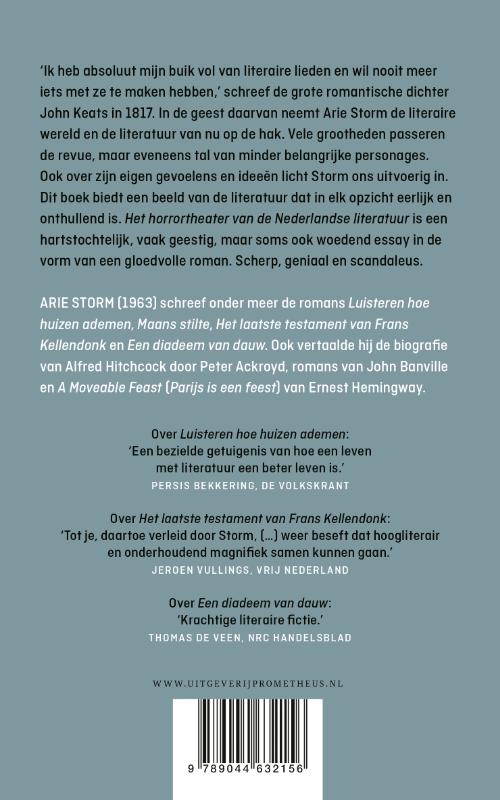 Achterkant van Het horrortheater van de Nederlandse literatuur