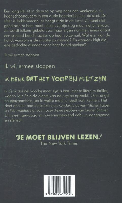 Achterkant van Ik denk dat het voorbij moet zijn