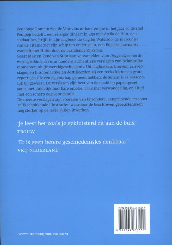 Achterkant van Ooggetuigen van de wereldgeschiedenis