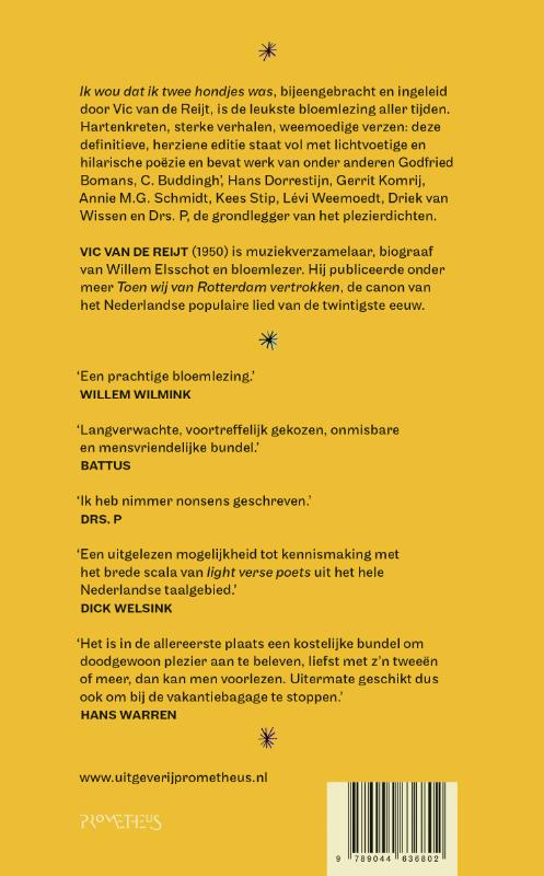 Achterkant van Ik wou dat ik twee hondjes was