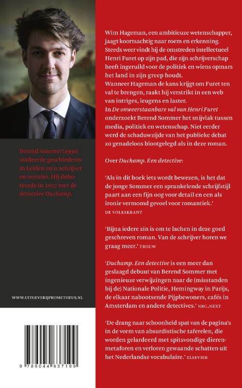 Achterkant van De onweerstaanbare val van Henri Furet