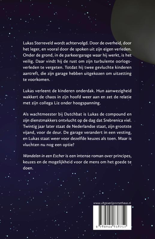 Achterkant van Wandelen in een Escher
