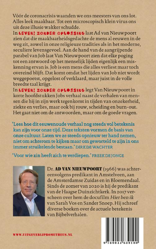Achterkant van Leven zonder oplossing