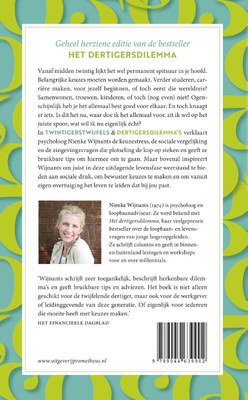 Achterkant van Twintigerstwijfels & dertigersdilemma's