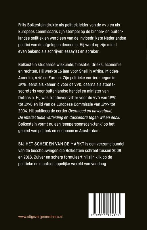 Achterkant van Bij het scheiden van de markt