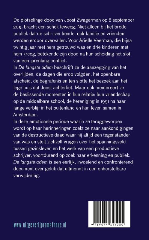 Achterkant van De langste adem