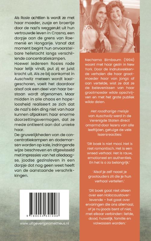 Achterkant van Het roodharige meisje van Auschwitz