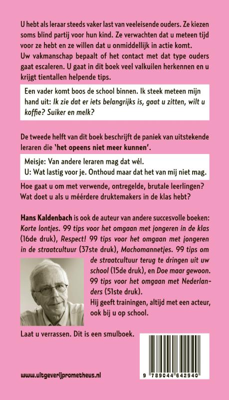 Achterkant van Lastige ouders, moeilijke leerlingen