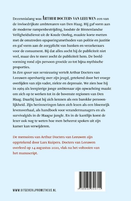 Achterkant van Een spoor van vernieuwing