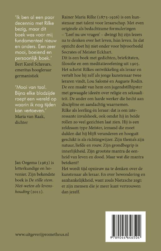 Achterkant van Rilke en de wijsheid