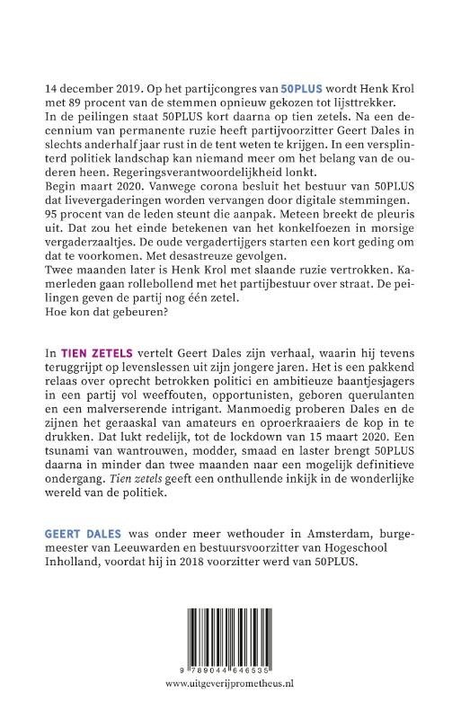 Achterkant van Tien zetels
