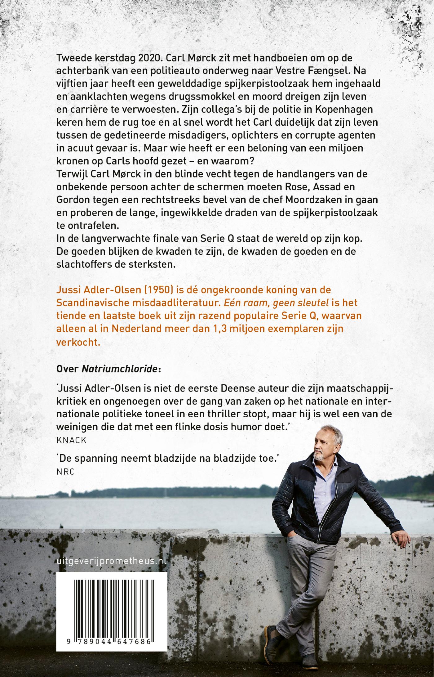 Achterkant van Één raam, geen sleutel