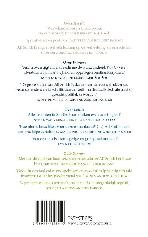 Achterkant van Pakket Herfst, Winter, Lente, Zomer