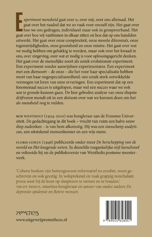 Achterkant van Experiment mensheid